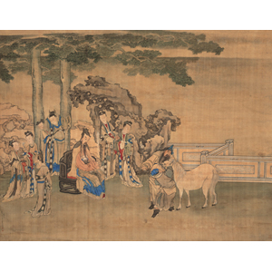 Scroll Painting of Selecting Good Horses by Huang Shen